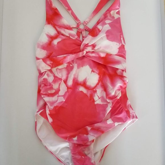 Calvin Klein Strappy Tie Dye One Piece Swimsuit Size 12 - Picture 5 of 12